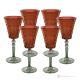 Set of 6 authentic hand-painted stemmed water glasses made of superior quality glass.