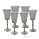 Set of 6 authentic hand-painted stemmed water glasses made of superior quality glass.
