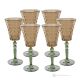 Set of 6 authentic hand-painted stemmed water glasses made of superior quality glass.