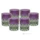 MISTRAL Set of 6 authentic modern hand-painted water glasses in superior quality glass.