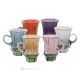 MISTRAL Set of 6 authentic modern hand painted tea cups in premium quality glass.