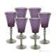 MISTRAL Set of 6 authentic hand-painted stemmed wine glasses in superior quality glass.