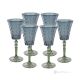 MISTRAL Set of 6 authentic hand-painted stemmed wine glasses in superior quality glass.