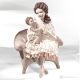 HAPPY MOMENTS Capodimonte porcelain doll mother with child, romantic charm.