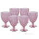 Set of 6 authentic hand-painted water glasses and goblets in superior quality glass.