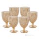 NOBILE Set of 6 authentic hand-painted water glasses and goblets in superior quality glass.