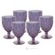 NOBILE Set of 6 authentic hand-painted water glasses and goblets in superior quality glass.