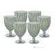 NOBILE Set of 6 authentic hand-painted wine glasses and goblets in superior quality glass.