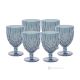 NOBILE Set of 6 authentic hand-painted wine glasses and goblets in superior quality glass.