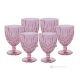 NOBILE Set of 6 authentic hand-painted wine glasses and goblets in superior quality glass.