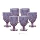NOBILE Set of 6 authentic hand-painted wine glasses and goblets in superior quality glass.