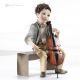 NOTTURNO - Made in Italy: Porcelain dolls, musician with double bass.