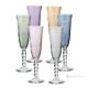 Set of 6 authentic hand-painted flute glasses in premium quality glass.