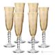 PERLE Set of 6 authentic hand-painted flute glasses in superior quality glass.