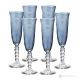 Set of 6 authentic hand-painted flute glasses in premium quality glass.