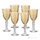 PERLE Set of 6 authentic hand-painted stemmed water glasses in superior quality glass.