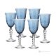PERLE Set of 6 authentic hand-painted stemmed wine glasses in superior quality glass.