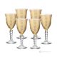 Set of 6 authentic hand-painted stemmed wine glasses made of premium quality glass.