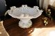 High quality ceramic cake stand, decorated with roses, crystals and gold finishes, handmade.