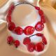 Handmade Murano Glass Jewelry: Necklace, Bracelet and Earrings in an Exclusive Set.