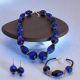 Set with necklace, bracelet and earrings, authentic blown Murano glass beads.