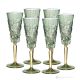 Set of 6 authentic hand-painted flute glasses in premium quality glass.