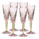 SQUARE Set of 6 authentic hand-painted flute glasses in premium quality glass.