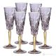 SQUARE Set of 6 authentic hand-painted flute glasses in premium quality glass.