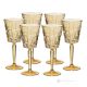 Set of 6 authentic hand-painted stemmed water glasses made of superior quality glass.