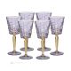 SQUARE Set of 6 authentic hand-painted stemmed wine glasses made of premium quality glass.