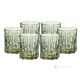 SQUARE Set of 6 authentic modern hand painted water glasses in premium quality glass.