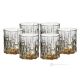 Set of 6 authentic modern hand painted water glasses in premium quality glass.