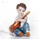 STEVE Musician with guitar Capodimonte, pure porcelain figurine.