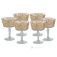 Set of 6 authentic hand-painted champagne glasses made of quality glass.