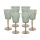 Set of 6 authentic hand-painted stemmed water glasses made of superior quality glass.