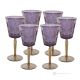 TATUAJE Set of 6 authentic hand-painted stemmed water glasses in superior quality glass.