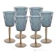 Set of 6 authentic hand-painted stemmed water glasses made of superior quality glass.