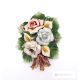 ROSE CALLE - Hanging flower branch, fine Capodimonte porcelain, handmade